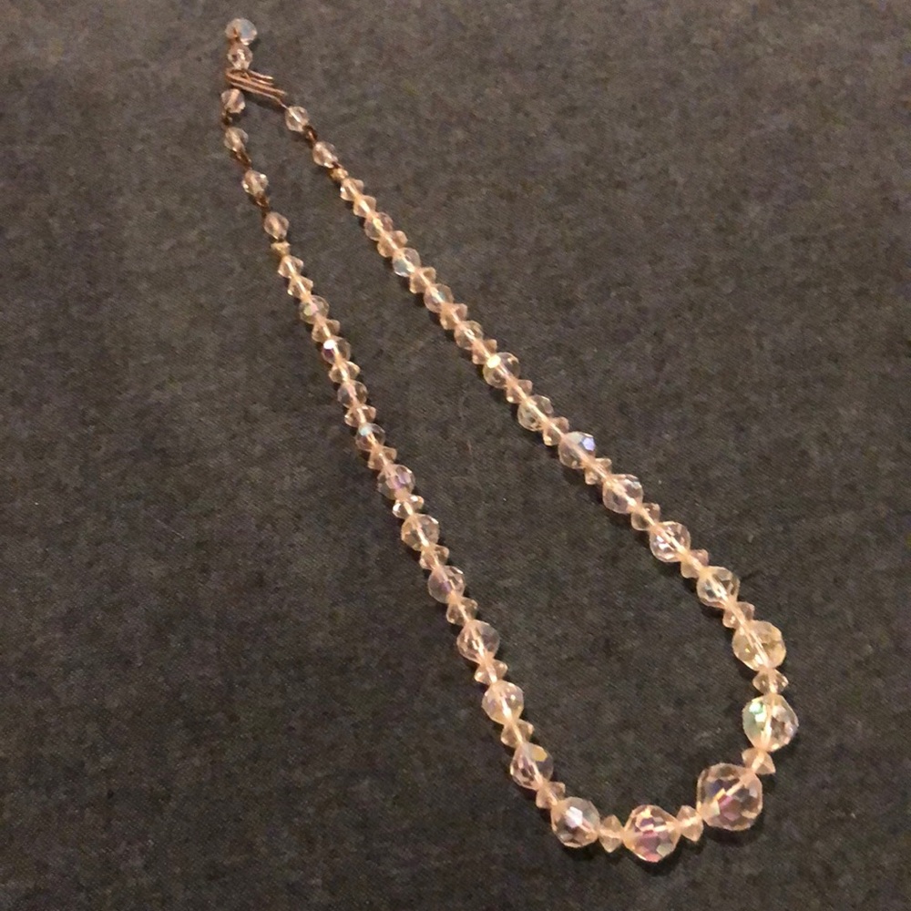 Vintage clear Crystal Necklace